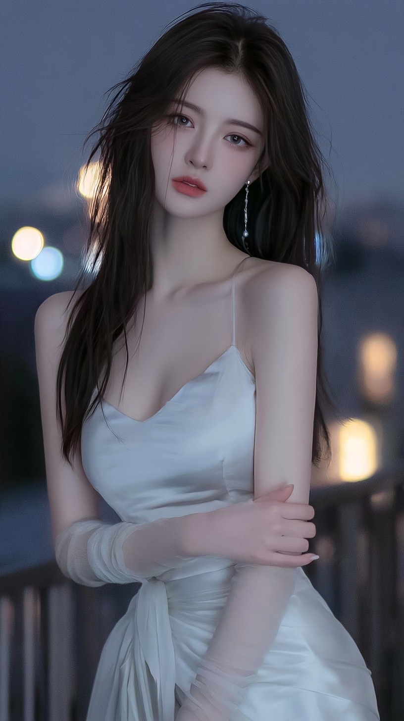 长发东亚女性