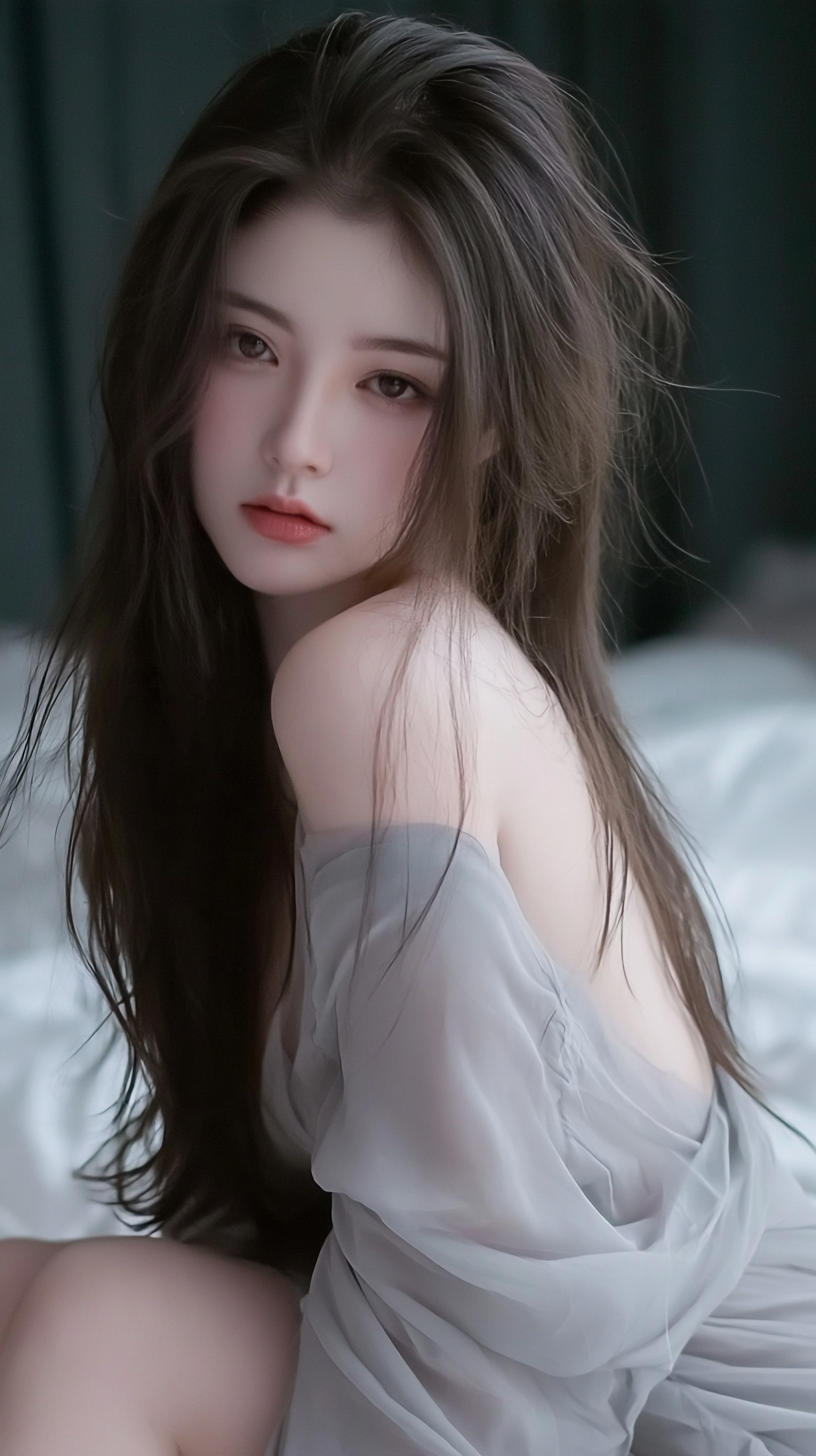 长发东亚女性
