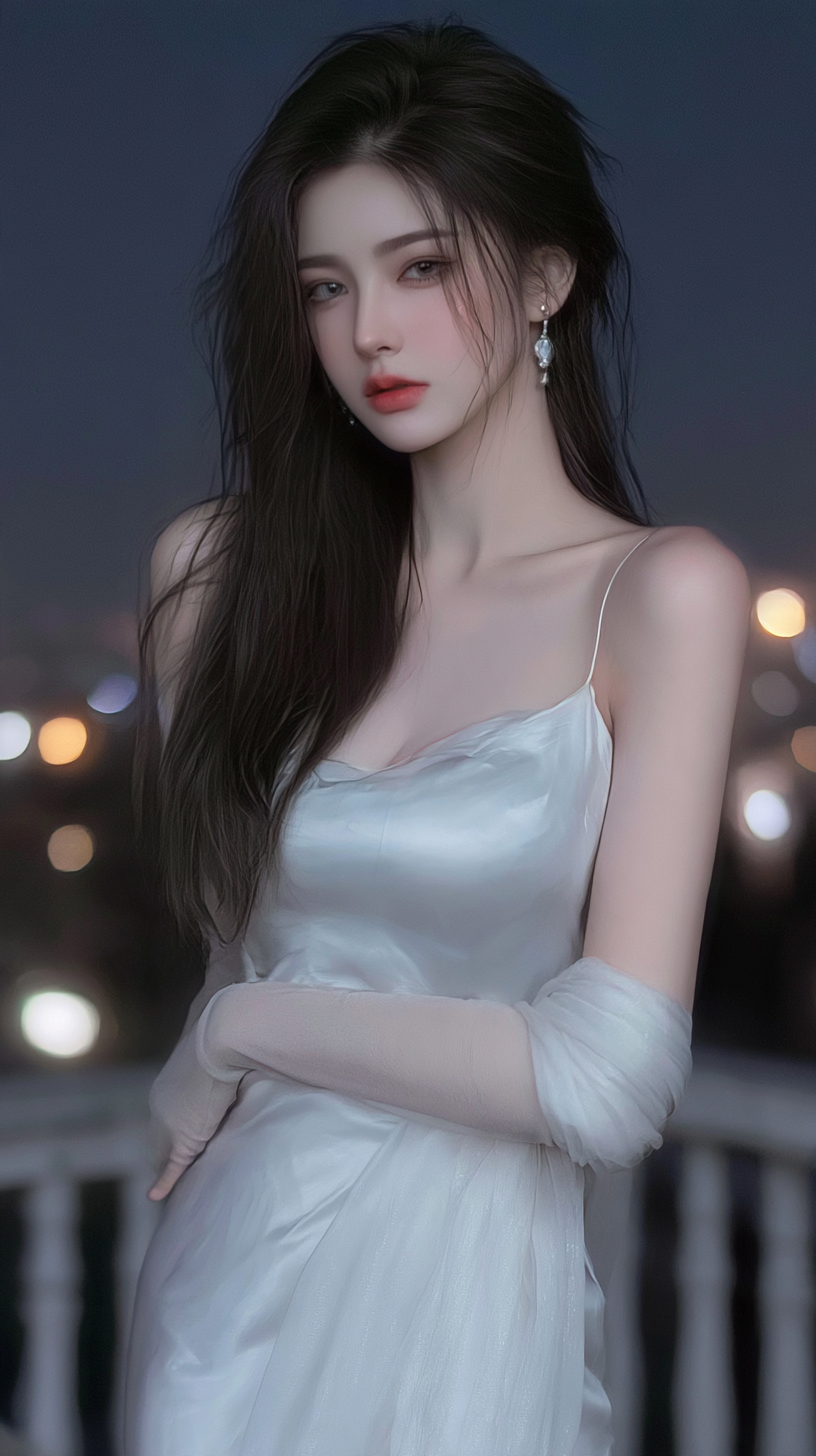 长发东亚女性