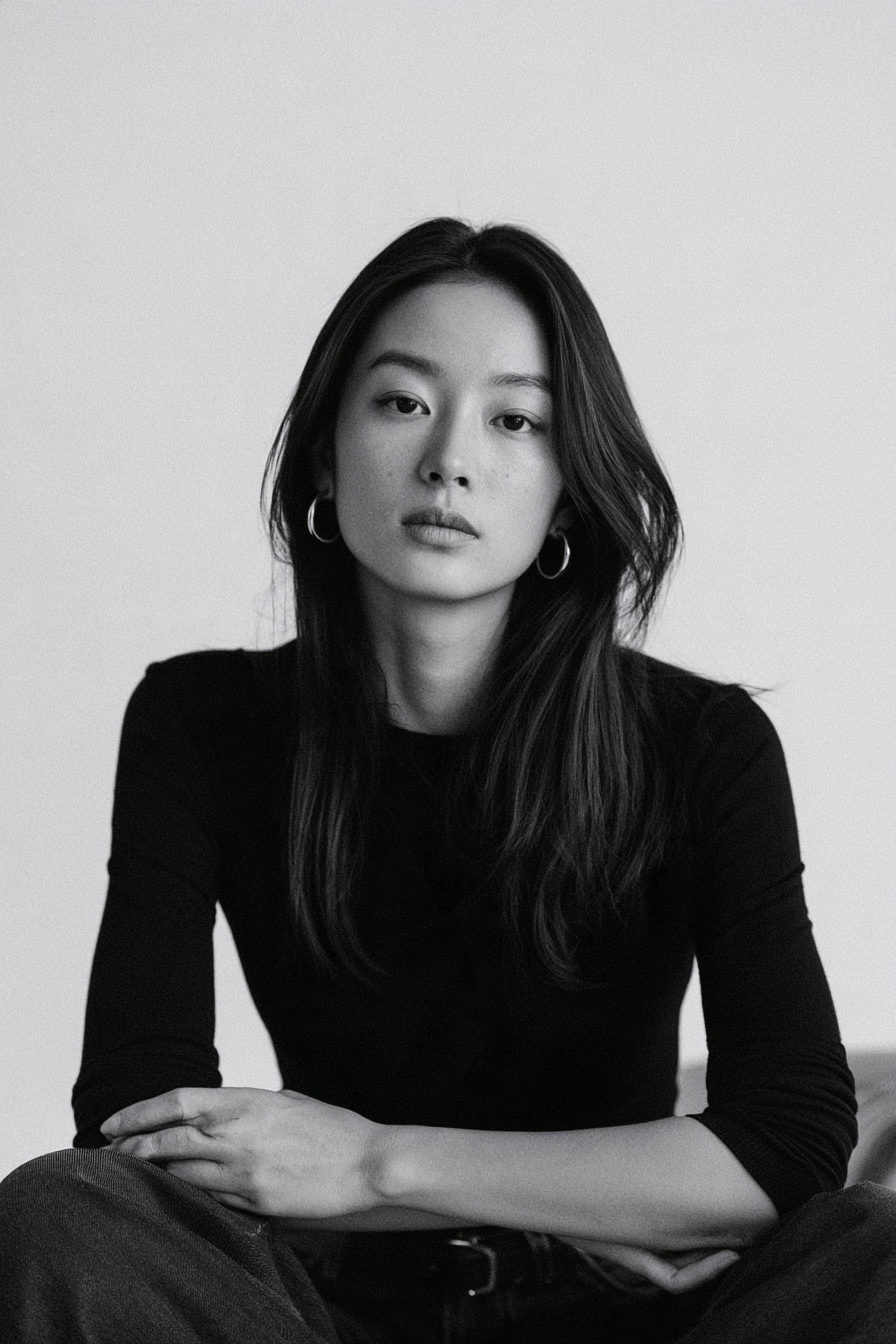 黑白肖像中国女人