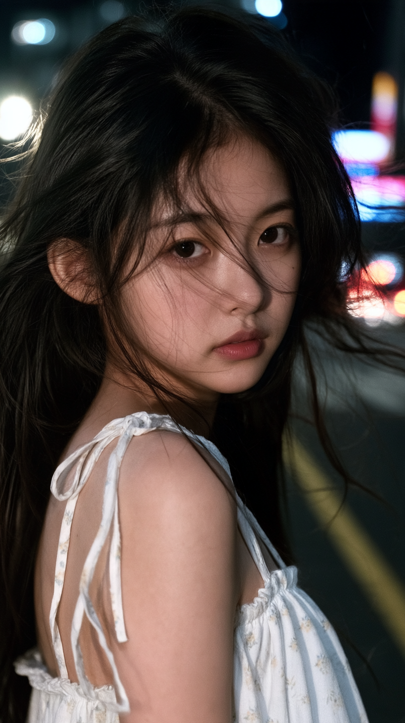 夜景 · 女性 · 吊带裙