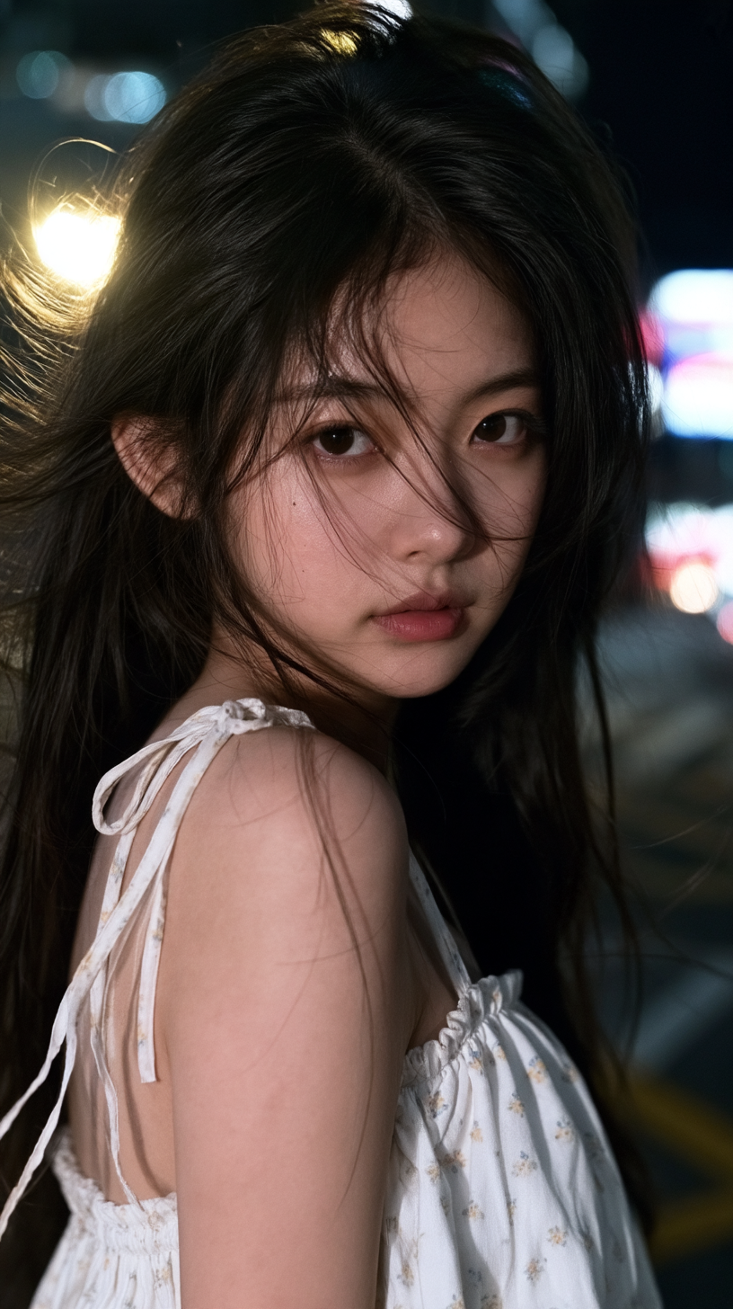 夜景 · 女性 · 吊带裙