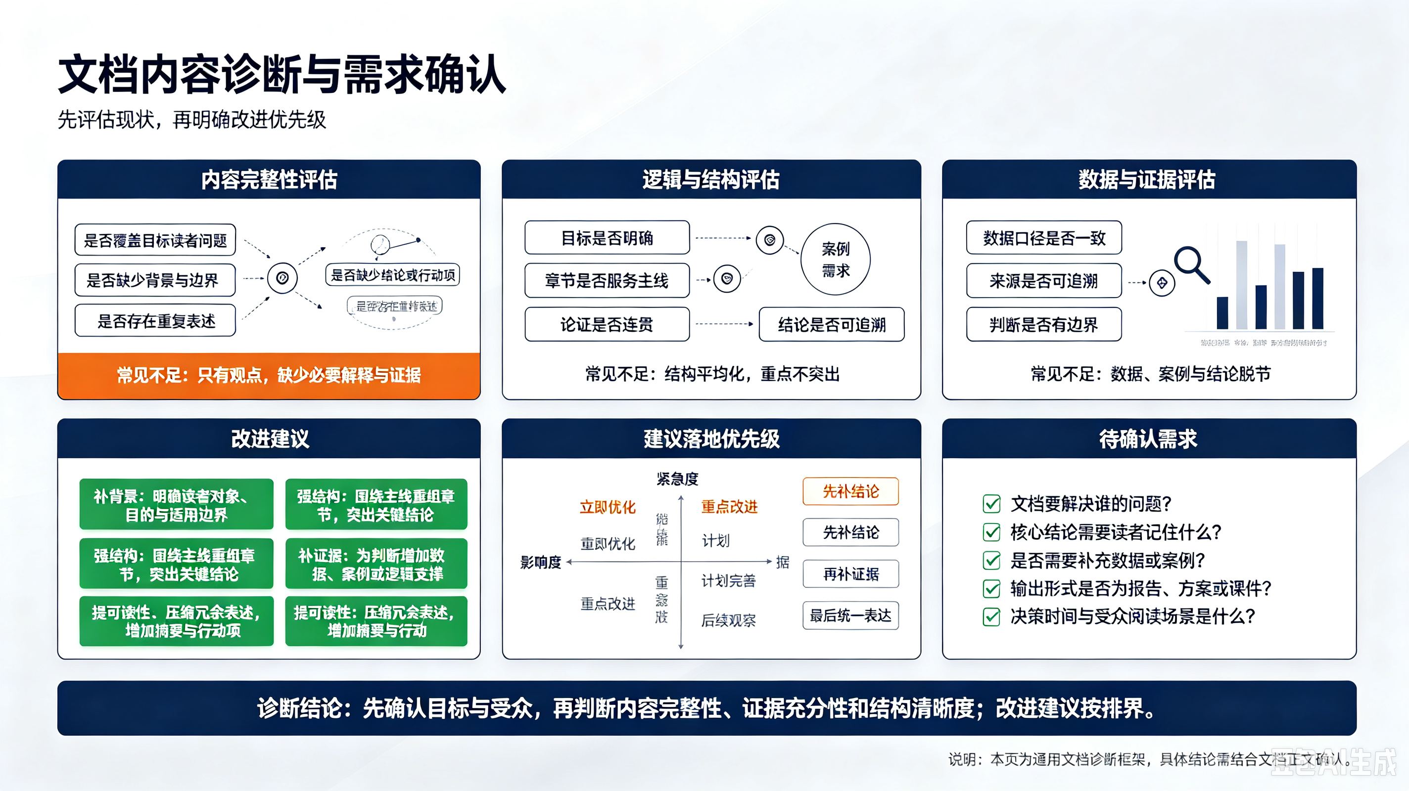 文档内容诊断和需求评估确认